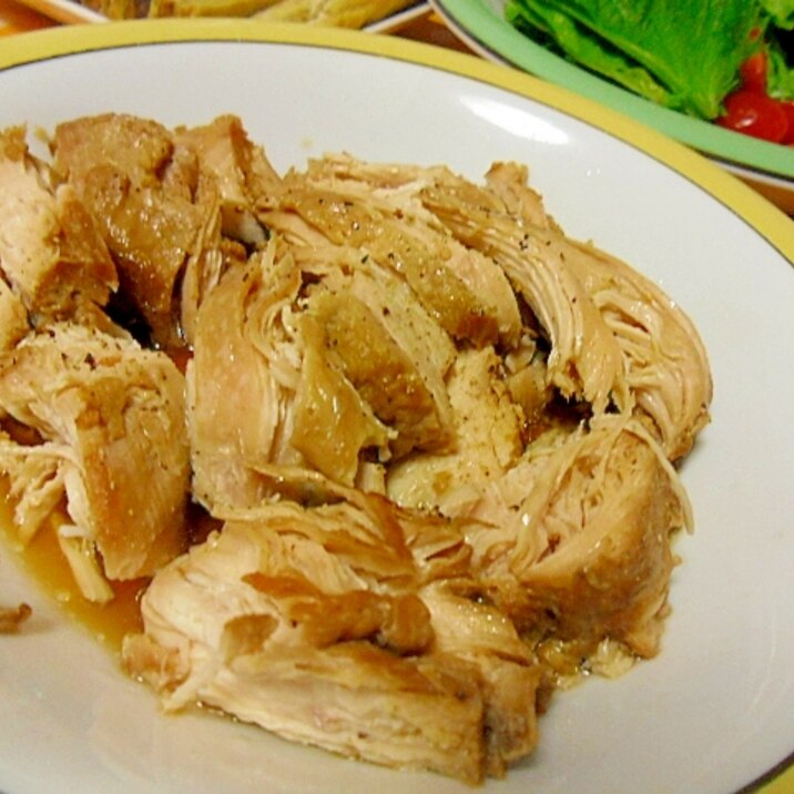 鶏むね肉のチャーシュー風煮　圧力鍋使用